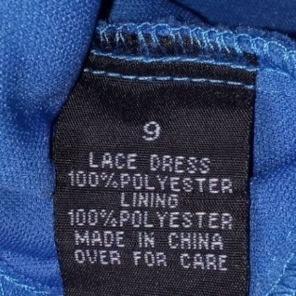 I.N. SAN FRANCISCO BLUE LACE DRESS SIZE 9 - Picture 7 of 10